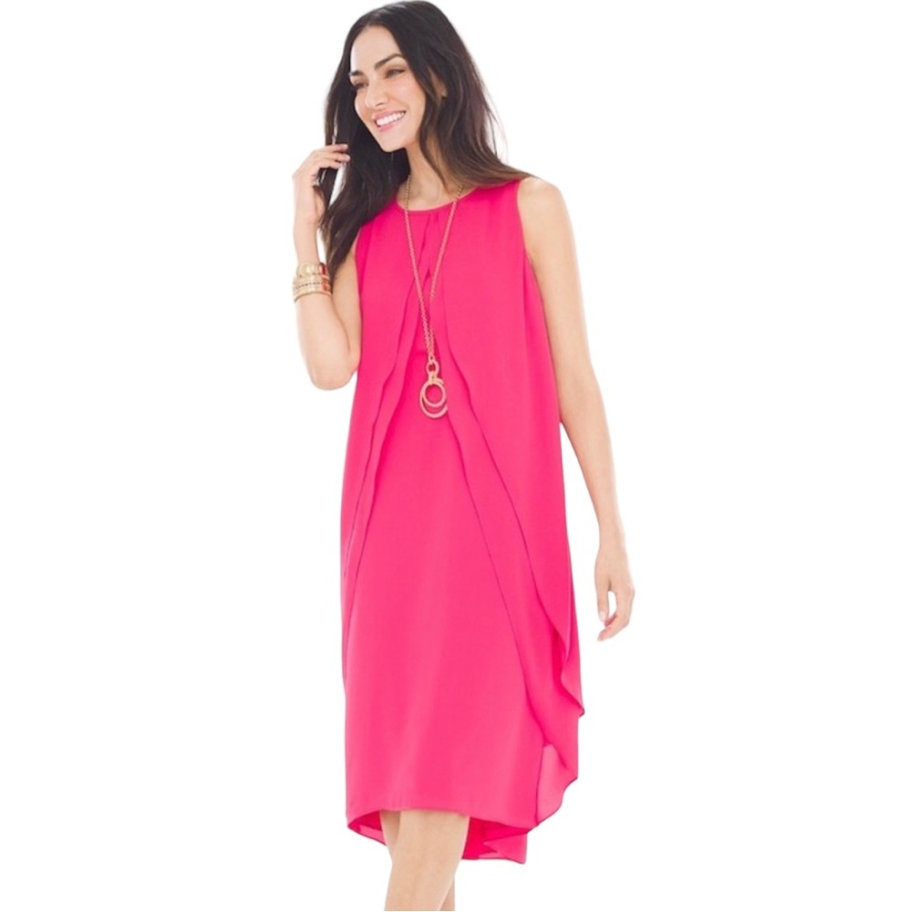 Chico’s Hot Pink Sleeveless Tulip Dress, size 00
